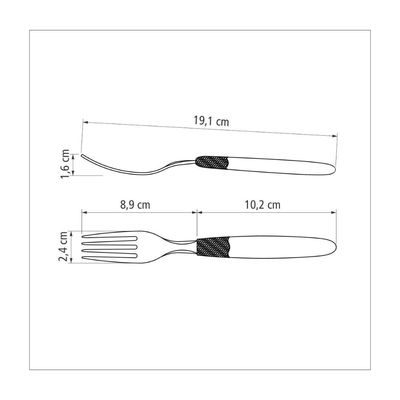 Kit 24 Garfo de Mesa Tramontina Inox Preto