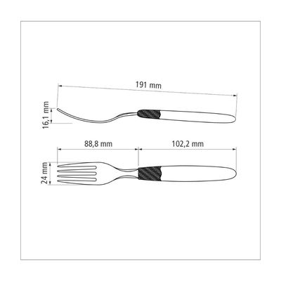 Kit 24 Garfo de Mesa Tramontina Inox Preto