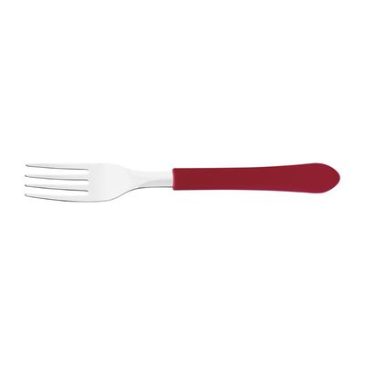 Kit 24 Garfo de Mesa Tramontina Leme Inox Vermelho