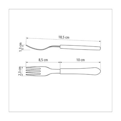 Kit 24 Garfo de Mesa Tramontina Leme Inox Vermelho