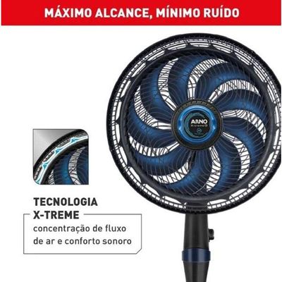 Ventilador De Coluna Arno Xtreme VE9R 40cm 9 Pás Preto 110V
