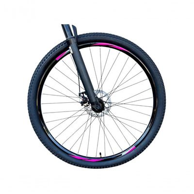 Bicicleta Aro 29 Gta Start Feminina Alumínio 27v K7 Freio A Disco Mecânico Garfo Com Suspensão- Cinza/rosa