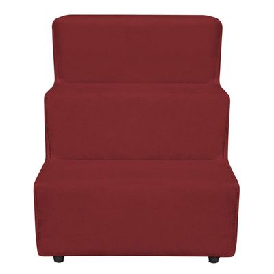 Escadinha Pet 3 Degraus Cachorro E Gato Veludo Vermelho