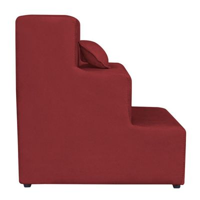 Escadinha Pet 3 Degraus Cachorro E Gato Veludo Vermelho