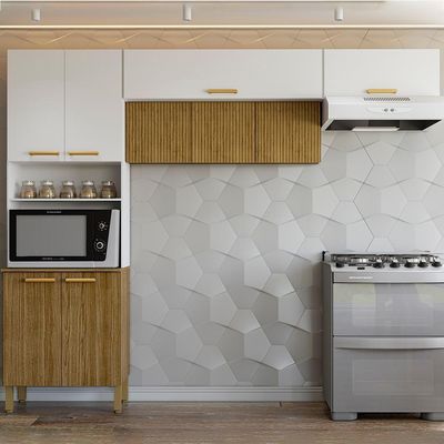 Cozinha 3 Pecas Urbane 260 Cm Freijo Supremo Cp Ripado Freijo Ktp