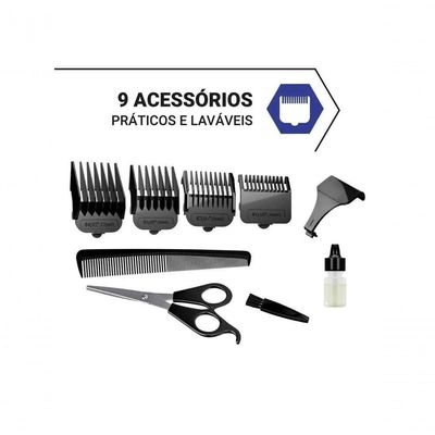 Cortador De Cabelos Philco Pcr04 Com 9 Acessorios E 4 Pentes