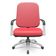 Cadeira De Escritório Giratória Com Braço Cromada Magno P03 Vinil Vermelho - Lyam Decor