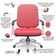 Cadeira De Escritório Giratória Com Braço Cromada Magno P03 Vinil Vermelho - Lyam Decor