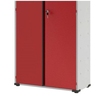 Armário Aço Escritório Fechadura 3Prateleiras Ea302 Vermelho
