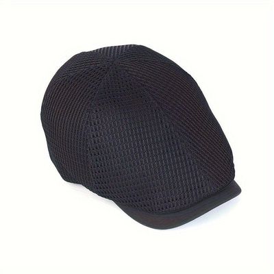 Boné Britanico De Malha Respirável Estilo Casual Fashion Unissex Ajustavel Preto