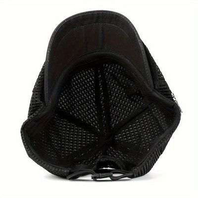 Boné Britanico De Malha Respirável Estilo Casual Fashion Unissex Ajustavel Preto