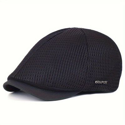 Boné Britanico De Malha Respirável Estilo Casual Fashion Unissex Ajustavel Preto