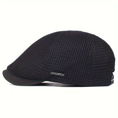 Boné Britanico De Malha Respirável Estilo Casual Fashion Unissex Ajustavel Preto