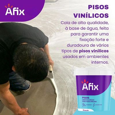 Cola Piso Vinílico Laminado Madeira 4kg Adesivo Acrílico Afix Artecola
