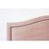 Cabeceira Casal Curva Luxo 140x60 Veludo Rosê - Tachas Fumê