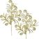 Plantas Folhas Decoração Natal Gliter Dourado 70cm Kit 6pçs