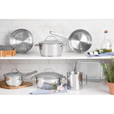 Jogo De Panelas 8 Peças Allegra Aço Inox Tramontina