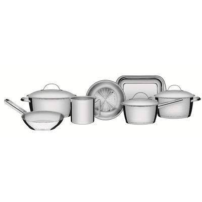 Jogo De Panelas 8 Peças Allegra Aço Inox Tramontina