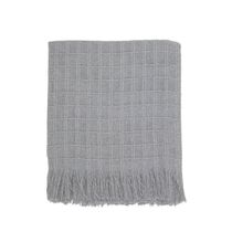 Xale Rubi 2,40m x 1,70m Com Franja Para Sofá Cama 100% Algodão 01 Peça - Cinza