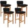 Kit 04 Banquetas Alta Para Cozinha Sala de Jantar Bar Dara L02 Bouclê Preto - Lyam Decor