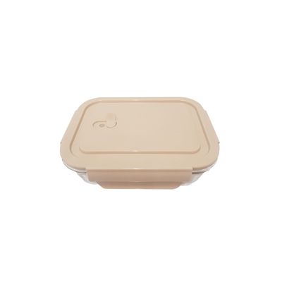 Pote de Vidro Borosilicato com Tampa Hermetica Nude 680ml