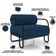 Poltrona Decorativa Pés Industrial Moscou K01 Veludo Azul Marinho - Lyam Decor