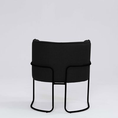 Poltrona Decorativa Belinda D07 Base Aço Linho Preto - D'Rossi
