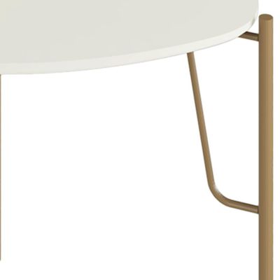 Mesa Lateral Para Sala de Estar Alta Pés Industrial Dourado Alef I03 Luna - Lyam Decor