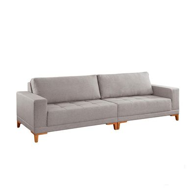 Sofá 4 Lugares Volga Plus Linho Cinza Claro 280 cm