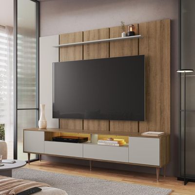 Home Rack E Painel Para Tv Até 75 Polegadas Com Iluminação Led Rotterdam Arenas