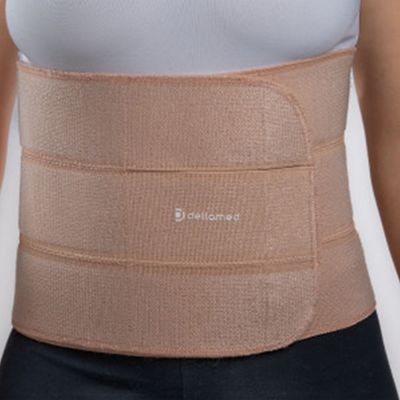 Faixa Abdominal 3 Painéis Ortho Care Dellamed G / Bege