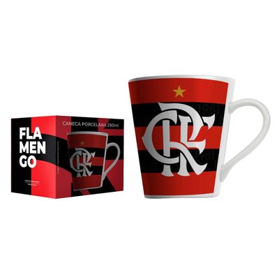 Caneca Porcelana 290ml Allmix Flamengo
