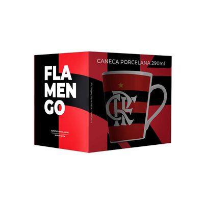 Caneca Porcelana 290ml Allmix Flamengo