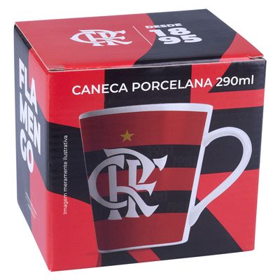 Caneca Porcelana 290ml Allmix Flamengo