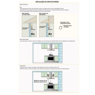 Coifa De Parede 60cm Vidro Curvo Slim Nardelli White 220V