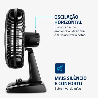 Ventilador De Mesa Mondial 40cm 8pás Turbo NVT-40-8P-B Preto/Prata 110V