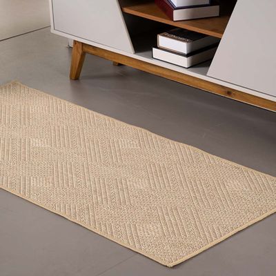 Tapete Passadeira Sisal 2,00m x 66cm Base Antiderrapante Para Corredor Cozinha Quarto Sala - Clean