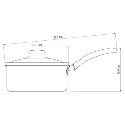 Kit Com 2 Panelas Antiaderente Tampa de Vidro 16 Cm e 18 Cm Tramontina Turim