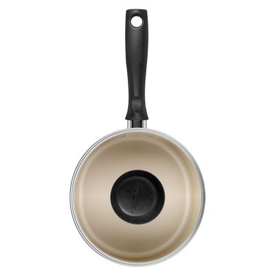 Panela Antiaderente Com Tampa De Vidro 16 Cm 1,4l Turim Vermelho Tramontina