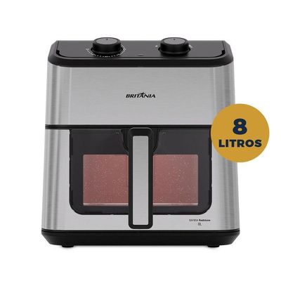 Air Fryer Britânia 8L Redstone Visor Glass BAF80A 110V