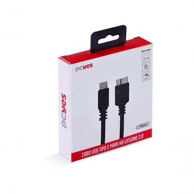 Cabo Para Hd Externo Usb Tipo C Para Micro Usb B 3.0 1 Metro Preto - P3ucmbp-1