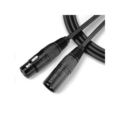 Cabo Para Microfone Xlr Macho - Xlr Femea Ninja Lw 25ft 7,62 Metros Preto
