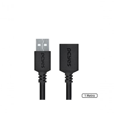 Cabo Extensor Usb A 2.0 Macho Para Usb A 2.0 Femea 28awg Puro Cobre 1 Metro - Puamf2-1