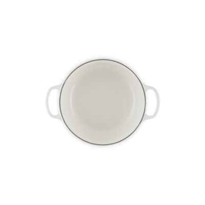 PANELA LE CREUSET REDONDA SIGNATURE PUXADOR DOURADO FERRO ESMALTADO 20CM  BRANCO 21177200101441