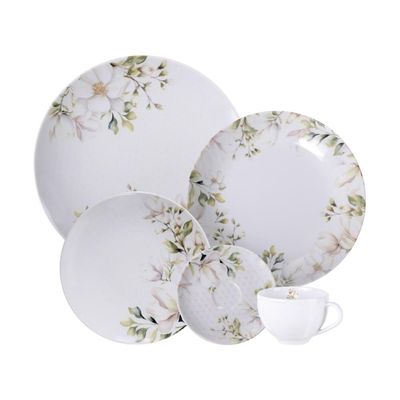Aparelho de Jantar Tramontina Magnólia em Porcelana Decorada 20 Peças