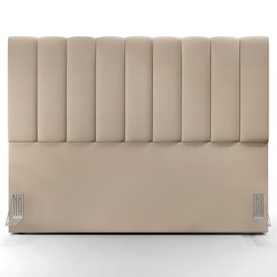Cabeceira Cama Box Casal King 195 cm Dália W01 Suede Bege - Lyam Decor