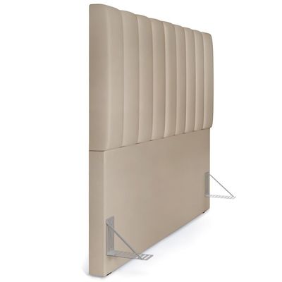 Cabeceira Cama Box Casal King 195 cm Dália W01 Suede Bege - Lyam Decor