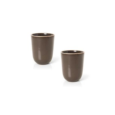 Jogo De Caneca Copa E Cia 2 Peças Vivant Em Cerâmica Mocca