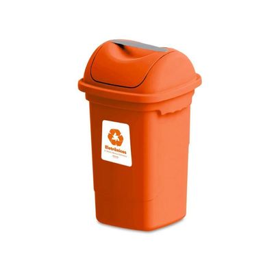 Lixeira Seletiva Basculante 30l Plasvale Laranja - Eletrônicos Laranja