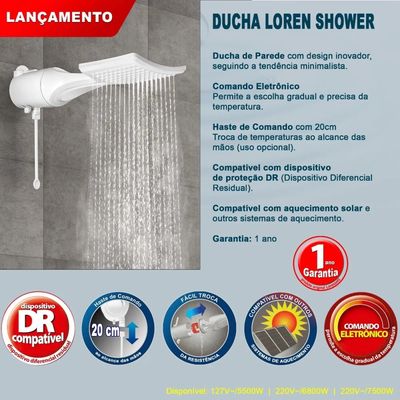 Chuveiro Loren Shower Ultra Eletrônica 127V/5500W Lorenzetti